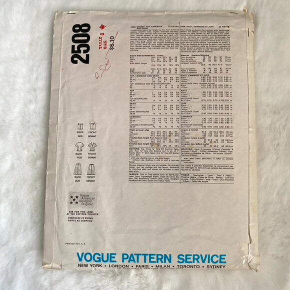 Vogue American Designer Coral Horn Sewing Pattern - Picture 2 of 2